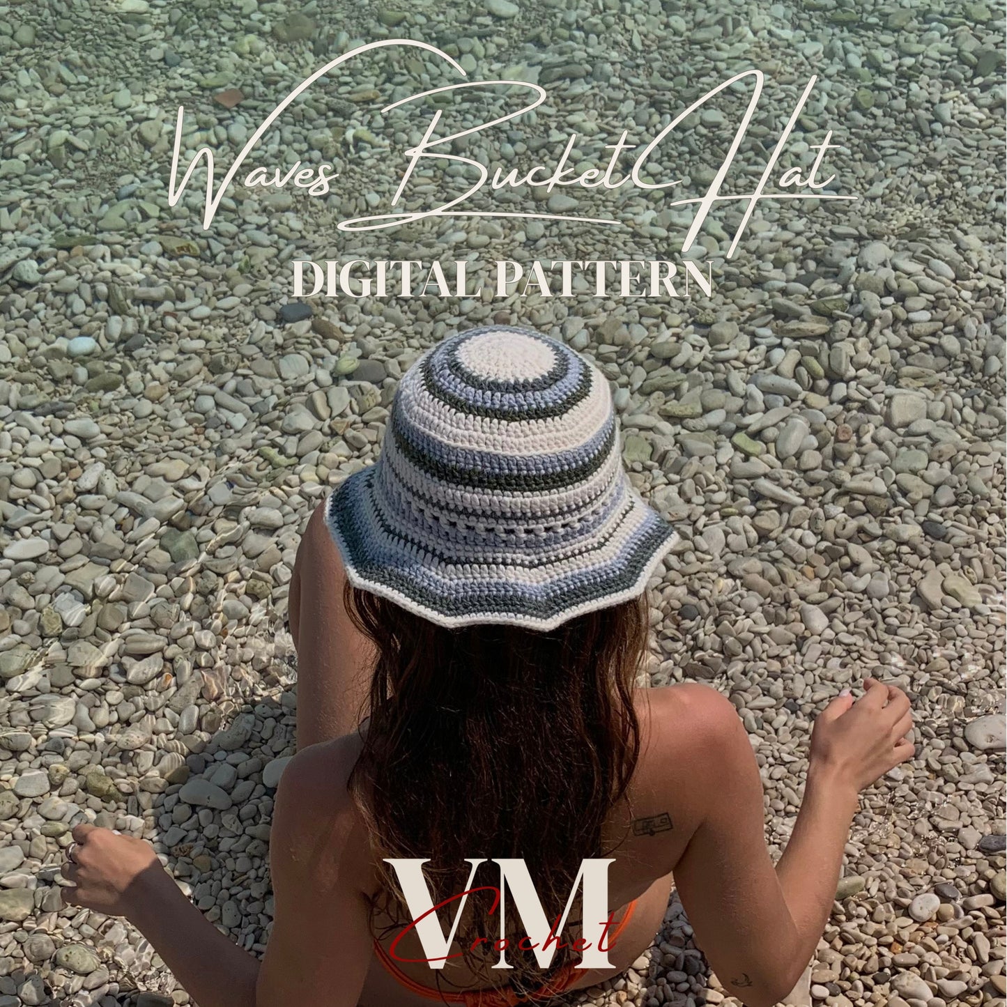 Waves Bucket Hat English Pattern